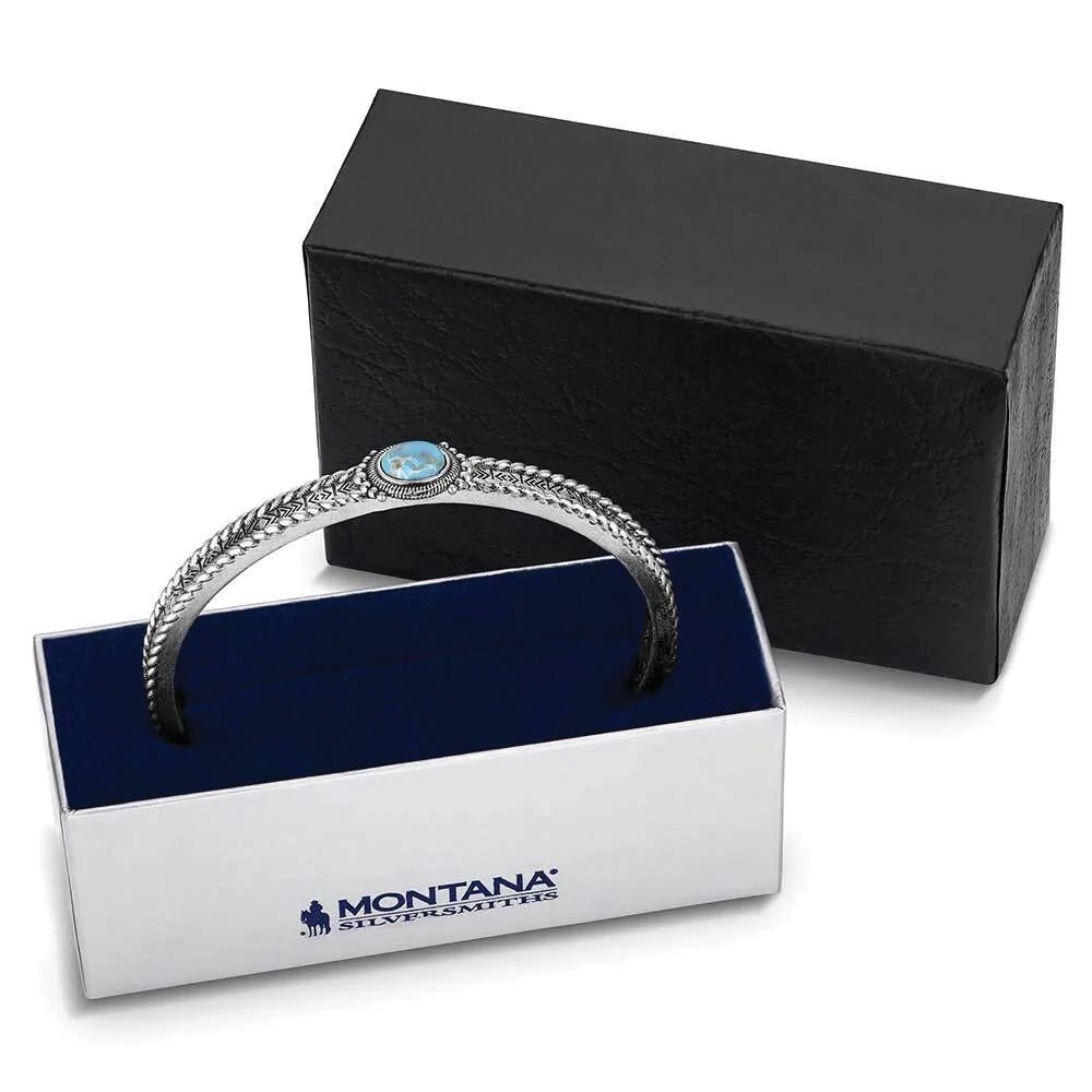 Montana Silversmiths BC6316 Cuff Bracelet, One-Size, Etched, Turquoise, Brass