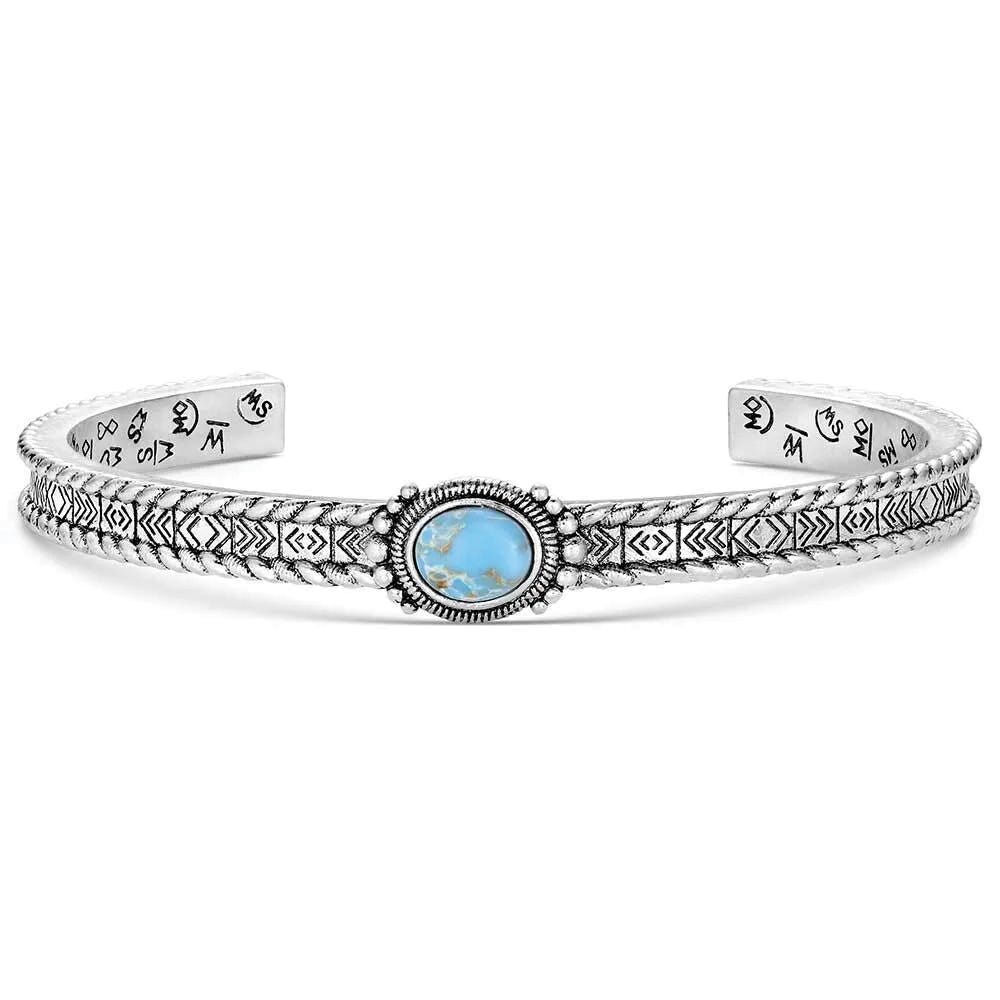 Montana Silversmiths BC6316 Cuff Bracelet, One-Size, Etched, Turquoise, Brass