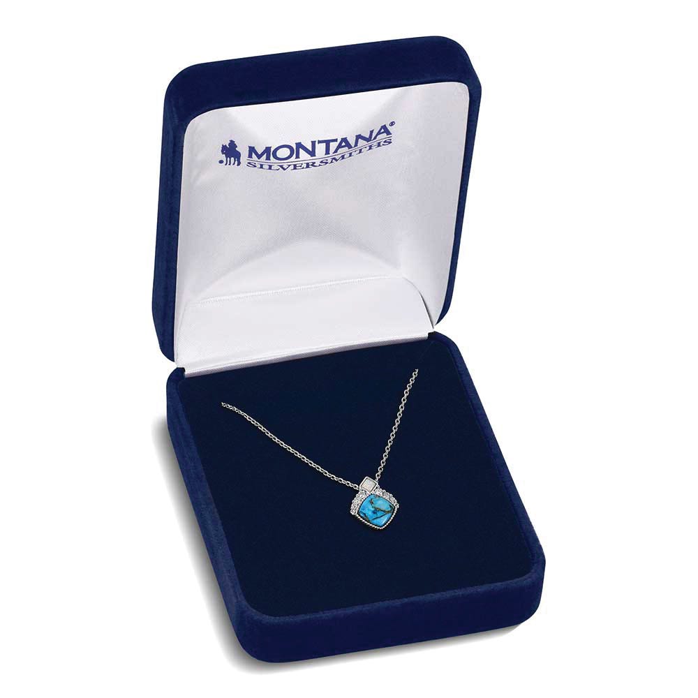 Montana Silversmiths NC6313 Necklace, Crown, Opal, Turquoise, Zirconia Crystal, White, Brass