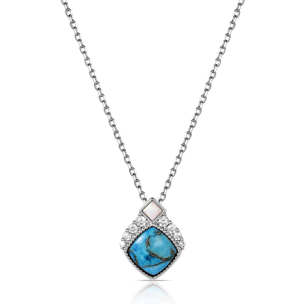 Montana Silversmiths NC6313 Necklace, Crown, Opal, Turquoise, Zirconia Crystal, White, Brass
