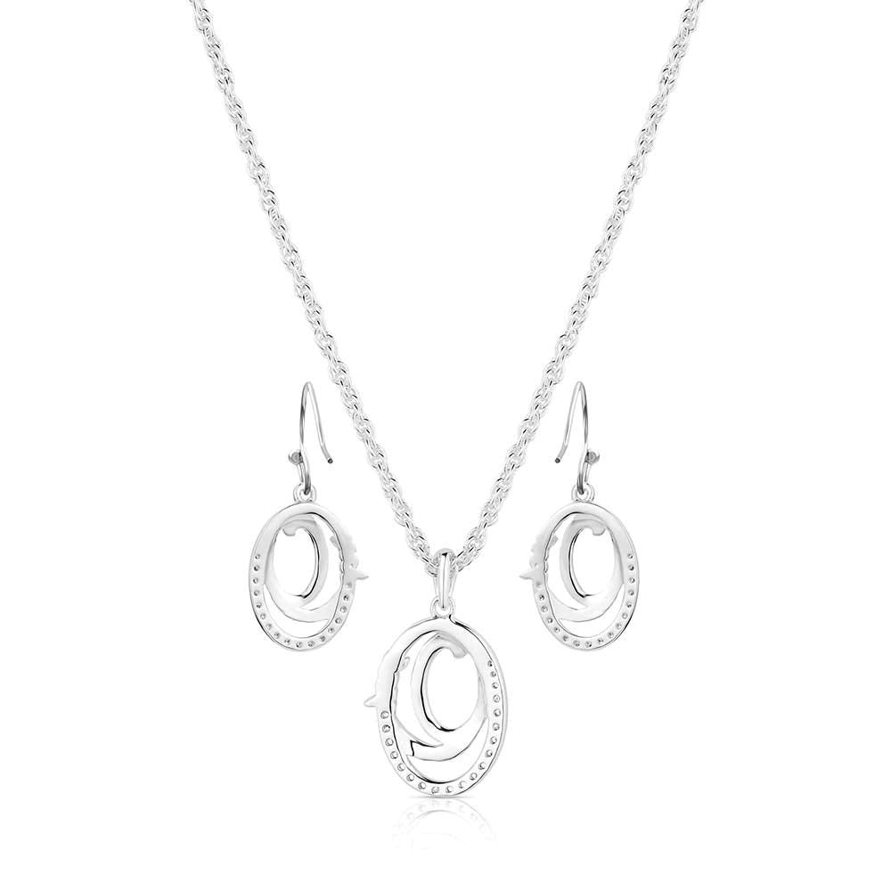 Montana Silversmiths JS6222 Jewelry Set, Rope, Zirconia Crystal, Brass/Stainless Steel