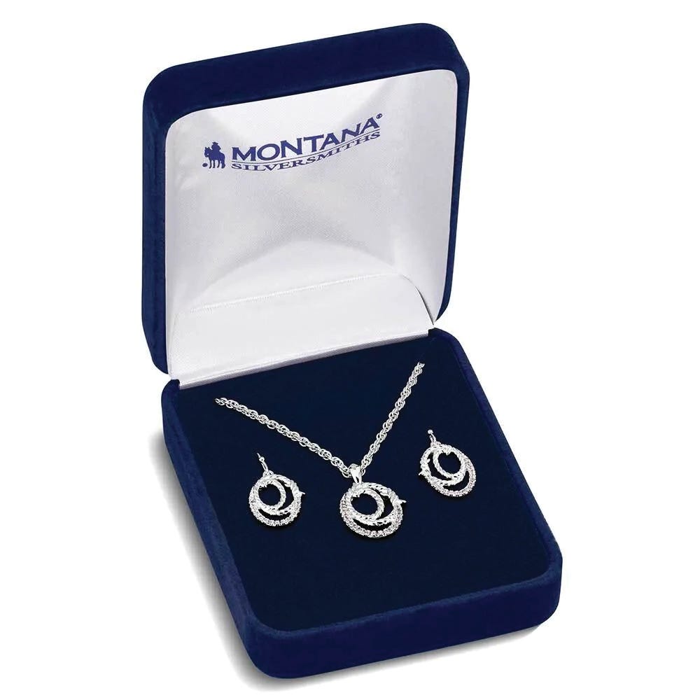 Montana Silversmiths JS6222 Jewelry Set, Rope, Zirconia Crystal, Brass/Stainless Steel