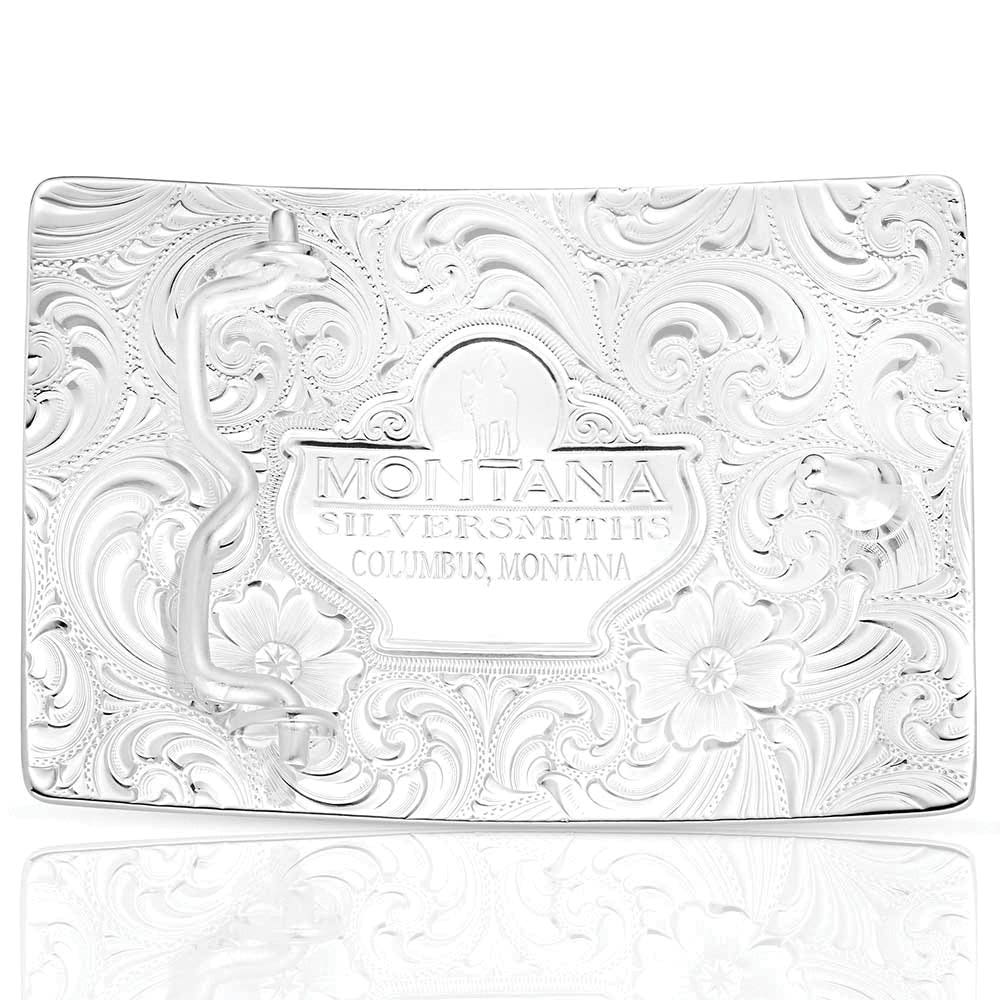Montana Silversmiths Santa Fe Sunrise Longhorn Square Belt Buckle