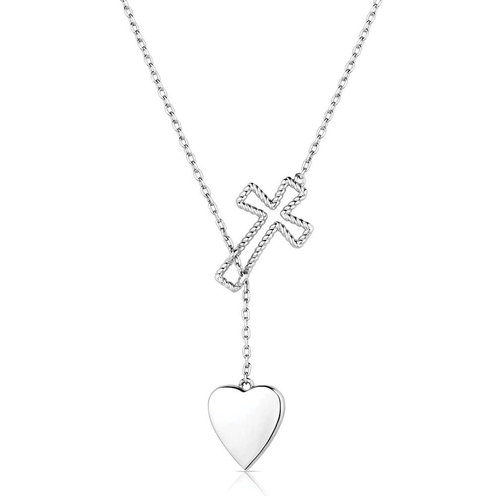 Montana Silversmiths NC6225 Necklace, Women's, Anchored in Love and Faith, Cubic Zirconia Crystal, Turquoise, Brass