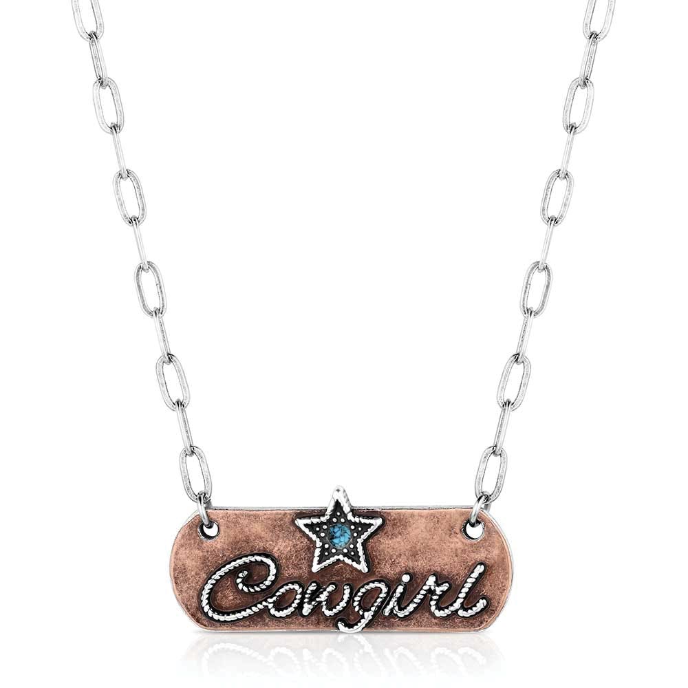 Montana Silversmiths NC6204 Necklace, Women's, Rustic Cowgirl Bar, Turquoise, Zinc Alloy