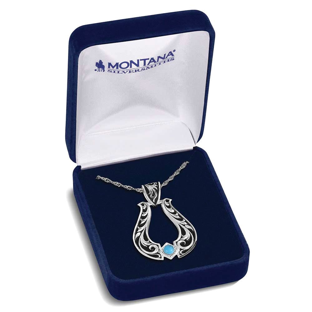 Montana Silversmiths NC6166 Necklace, Callie's Turquoise Trail, Turquoise, Brass