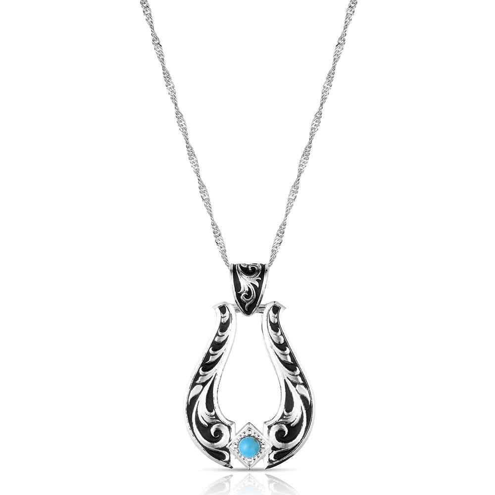 Montana Silversmiths NC6166 Necklace, Callie's Turquoise Trail, Turquoise, Brass