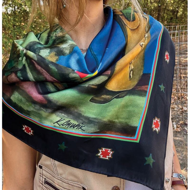 Fringe Scarves Divide Silk Scarf, Multi-Color, L