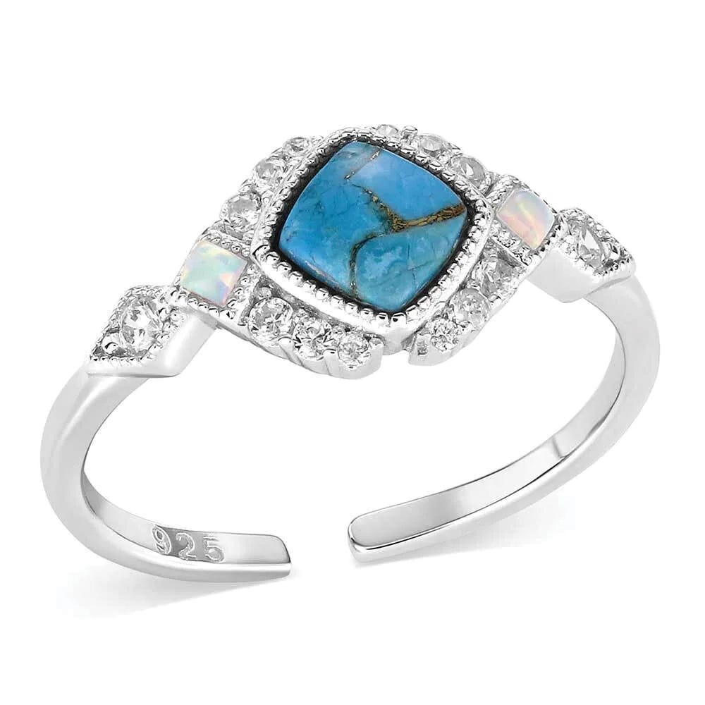 Montana Silversmiths RG6313 Ring, Opal, Turquoise, Zirconia Crystal, White, Sterling Silver