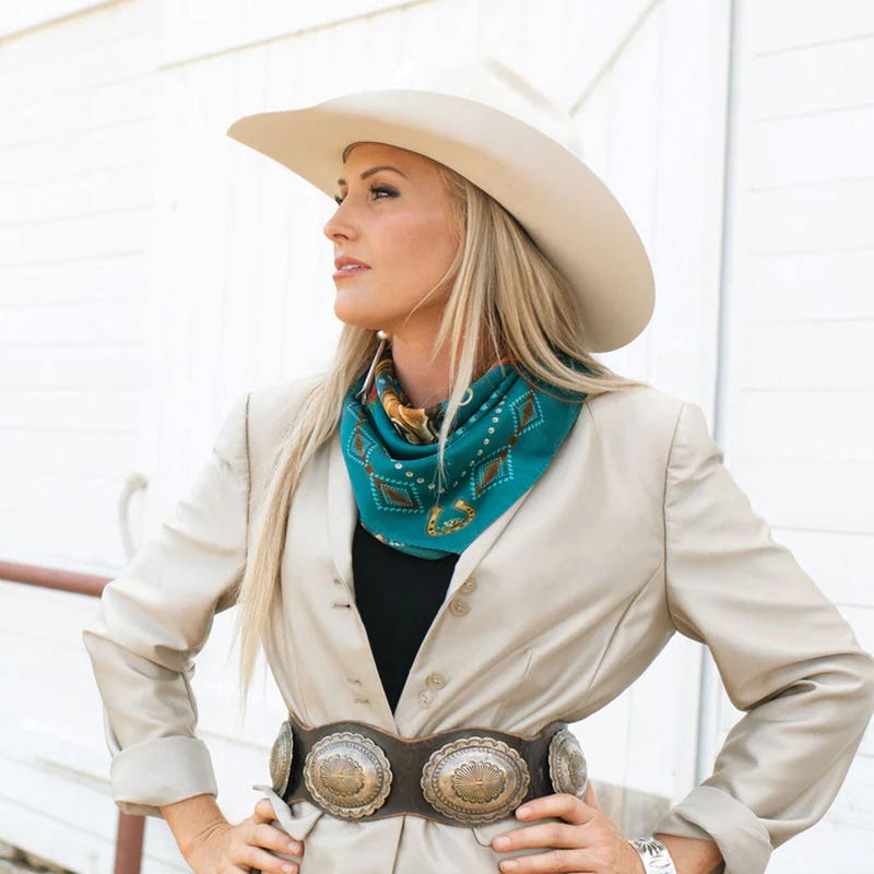 Fringe Scarves Hold Your Horses Silk Scarf, Jade, L
