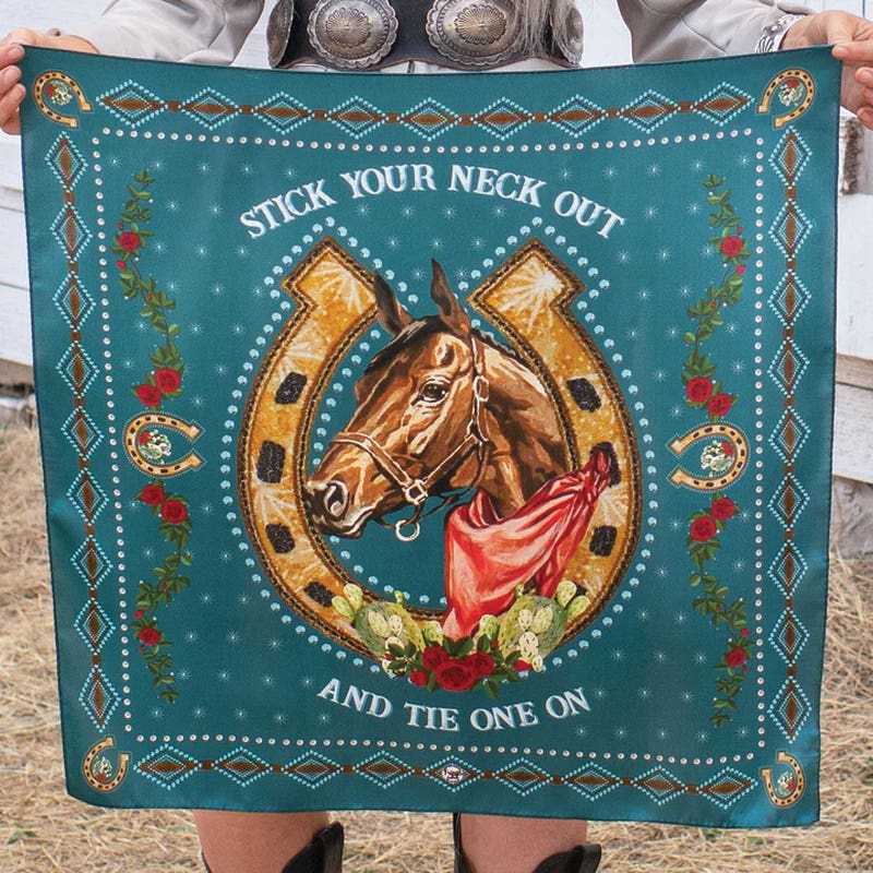 Fringe Scarves Hold Your Horses Silk Scarf, Jade, S