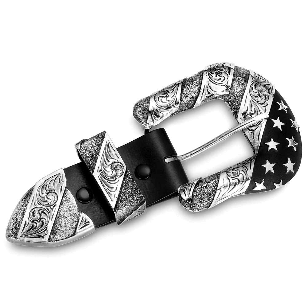 Montana Silversmiths Patriotic US Flag Buckle Set