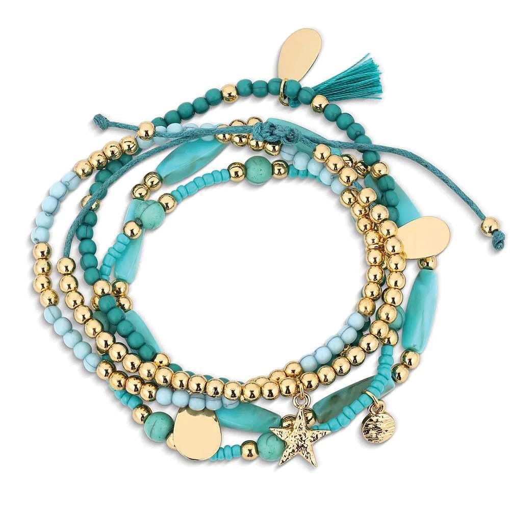 Montana Silversmiths ABC6259 Bracelet, One-Size, Bead, Gold/Turquoise, Zinc Alloy