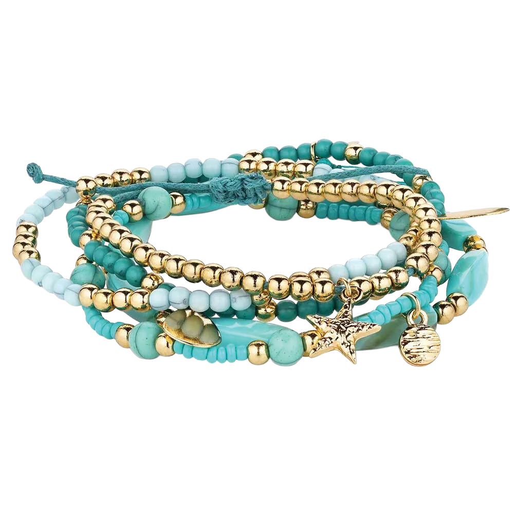 Montana Silversmiths ABC6259 Bracelet, One-Size, Bead, Gold/Turquoise, Zinc Alloy