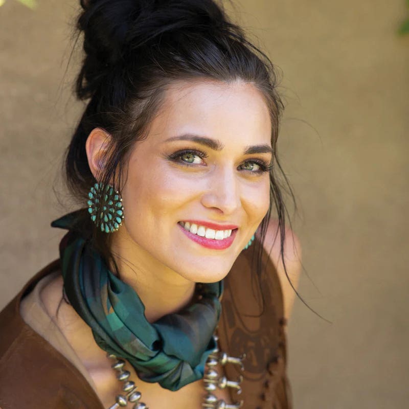 Fringe Scarves Santa Fe Silk Scarf, Jade Berry, L