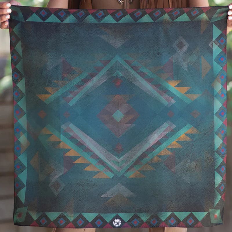 Fringe Scarves Santa Fe Silk Scarf, Jade Berry, L