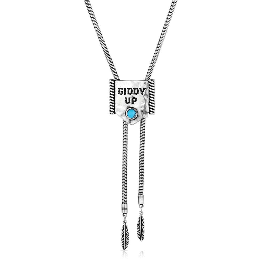 Montana Silversmiths NC6201 Necklace, Giddy Up Bolo, Turquoise, Zinc Alloy