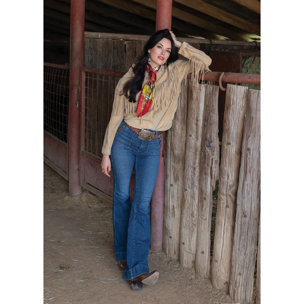 Fringe Scarves Always Saddle Your Own Horse Silk Scarf, Red, L