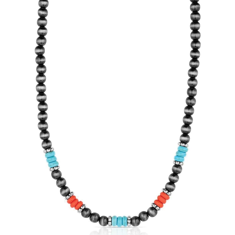 Montana Silversmiths ANC6246 Necklace, Bead, Coral/Turquoise, Zinc Alloy