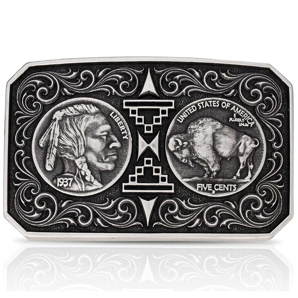 Montana Silversmiths Westward Way Buffalo Square Belt Buckle