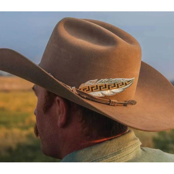 Montana Silversmiths HF6167 Hat Feather, Brass, Gold/Silver