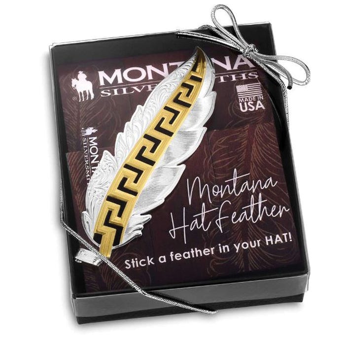 Montana Silversmiths HF6167 Hat Feather, Brass, Gold/Silver