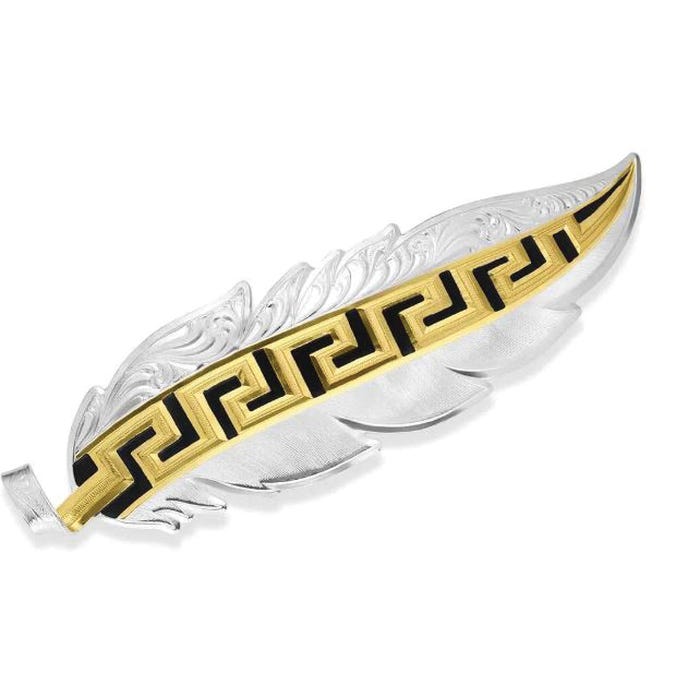 Montana Silversmiths HF6167 Hat Feather, Brass, Gold/Silver