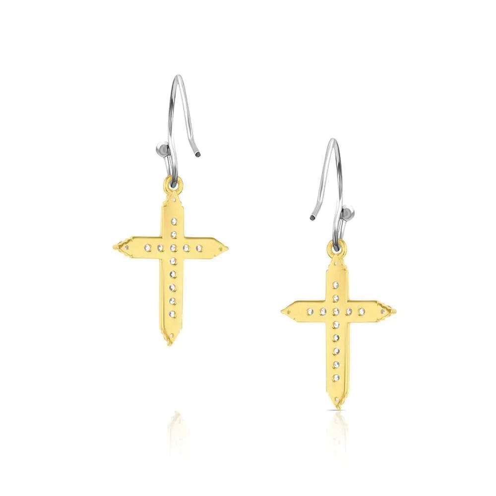 Montana Silversmiths ER6318 Earrings, Zirconia Crystal, Brass/Stainless Steel