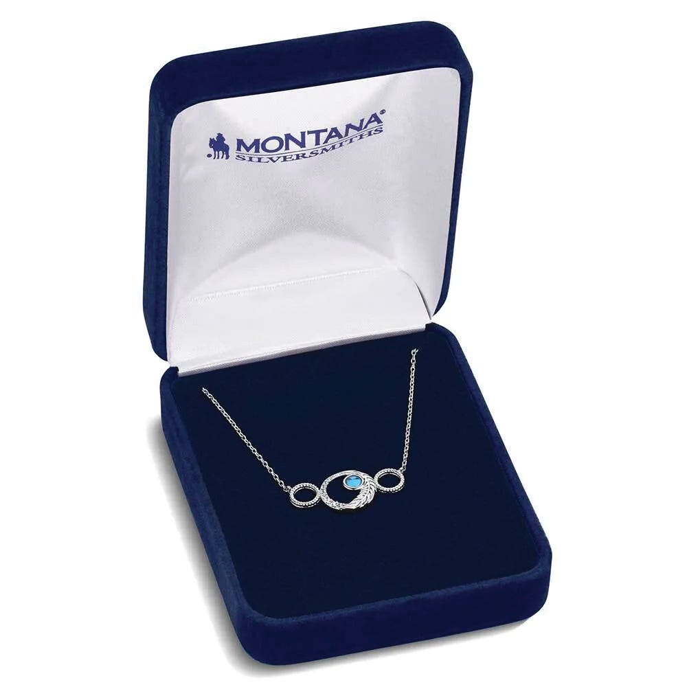Montana Silversmiths NC6308 Necklace, Hoop, Turquoise, Zirconia Crystal, Brass