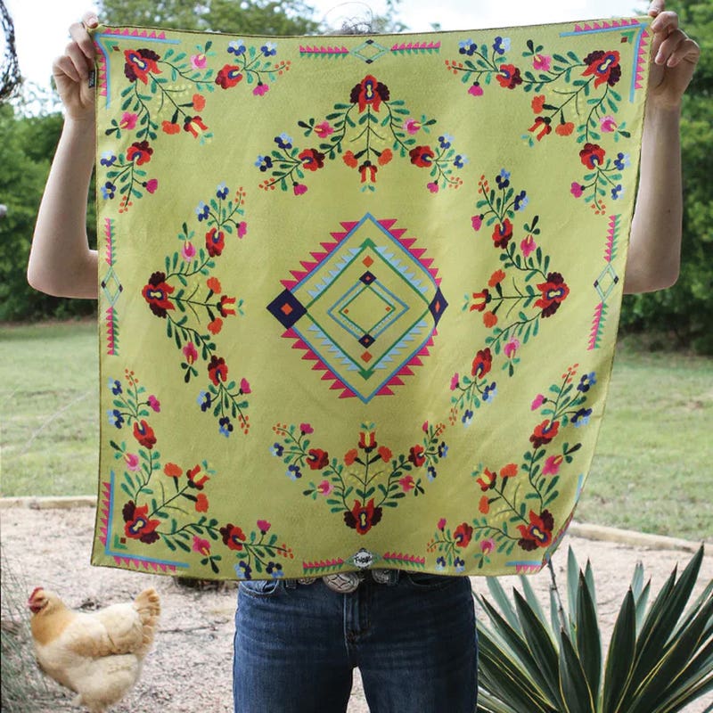 Fringe Scarves Fiesta Silk Scarf, Yellow, S