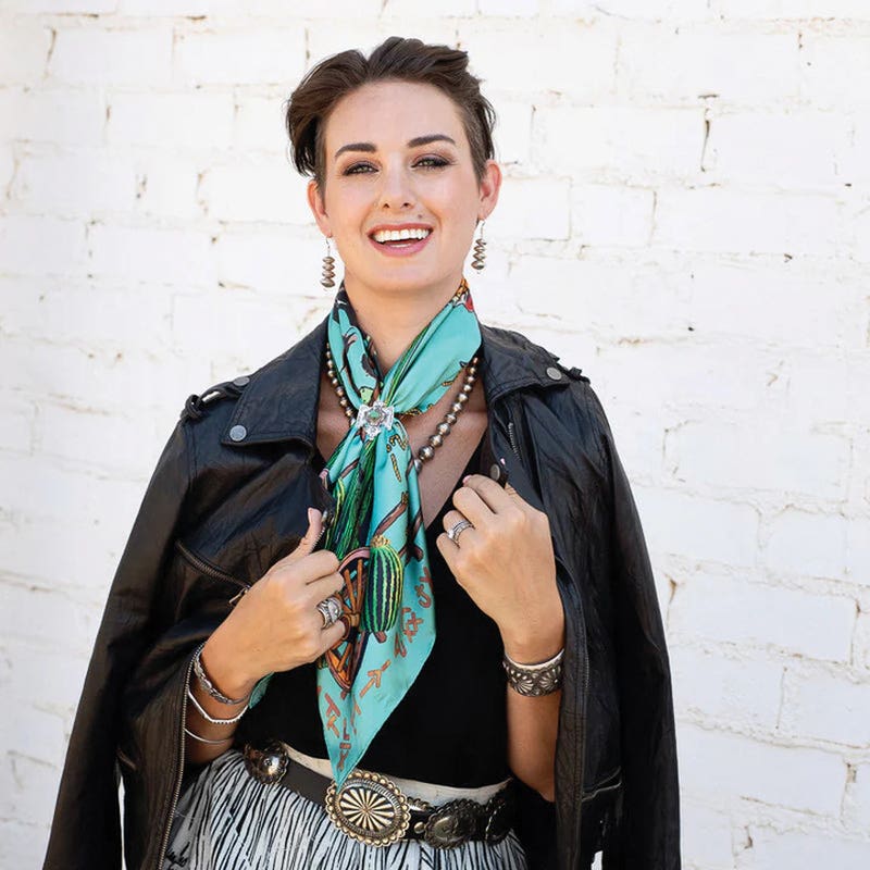 Fringe Scarves Stick Your Neck Out And Tie One On Silk Scarf, Aqua, S