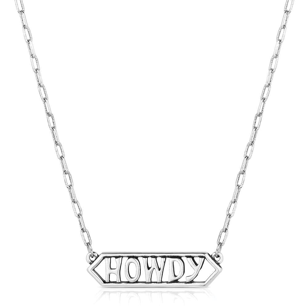 Montana Silversmiths NC6203 Necklace, Howdy Bar, Zinc Alloy