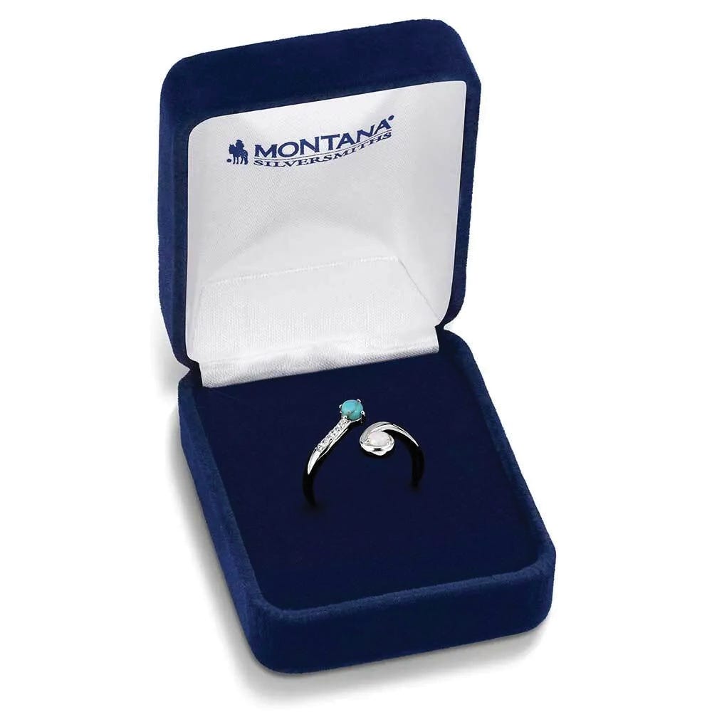 Montana Silversmiths RG6219 Ring, One-Size, Opal, Turquoise, Zirconia Crystal, Sterling Silver