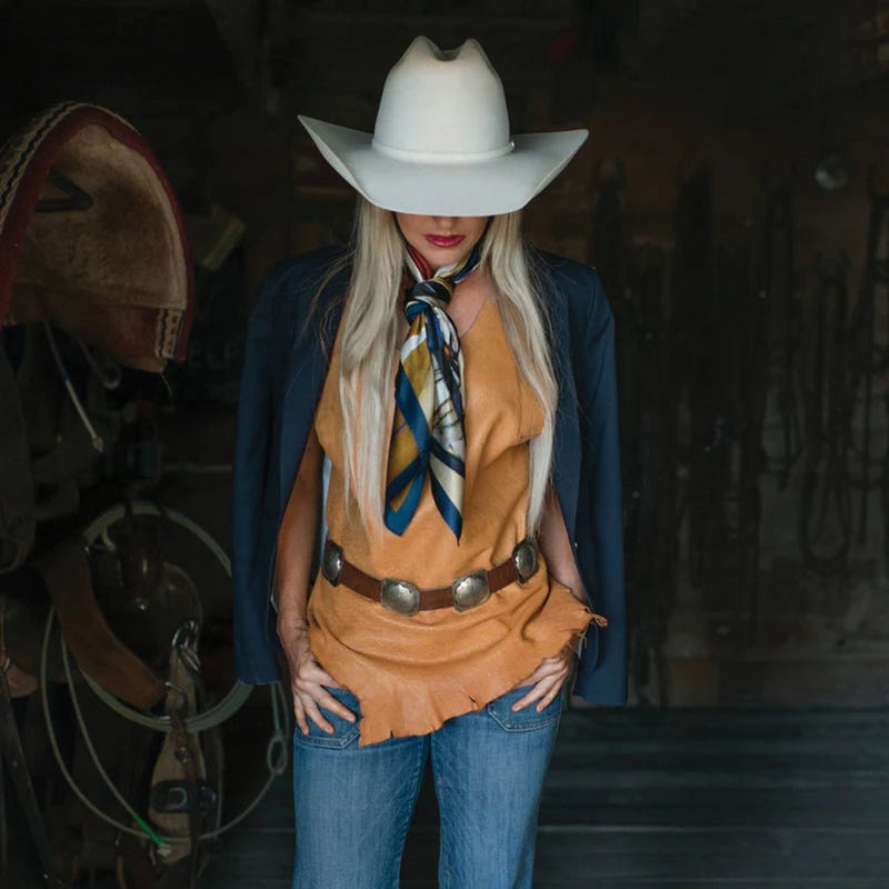Fringe Scarves On Tack Silk Scarf, S