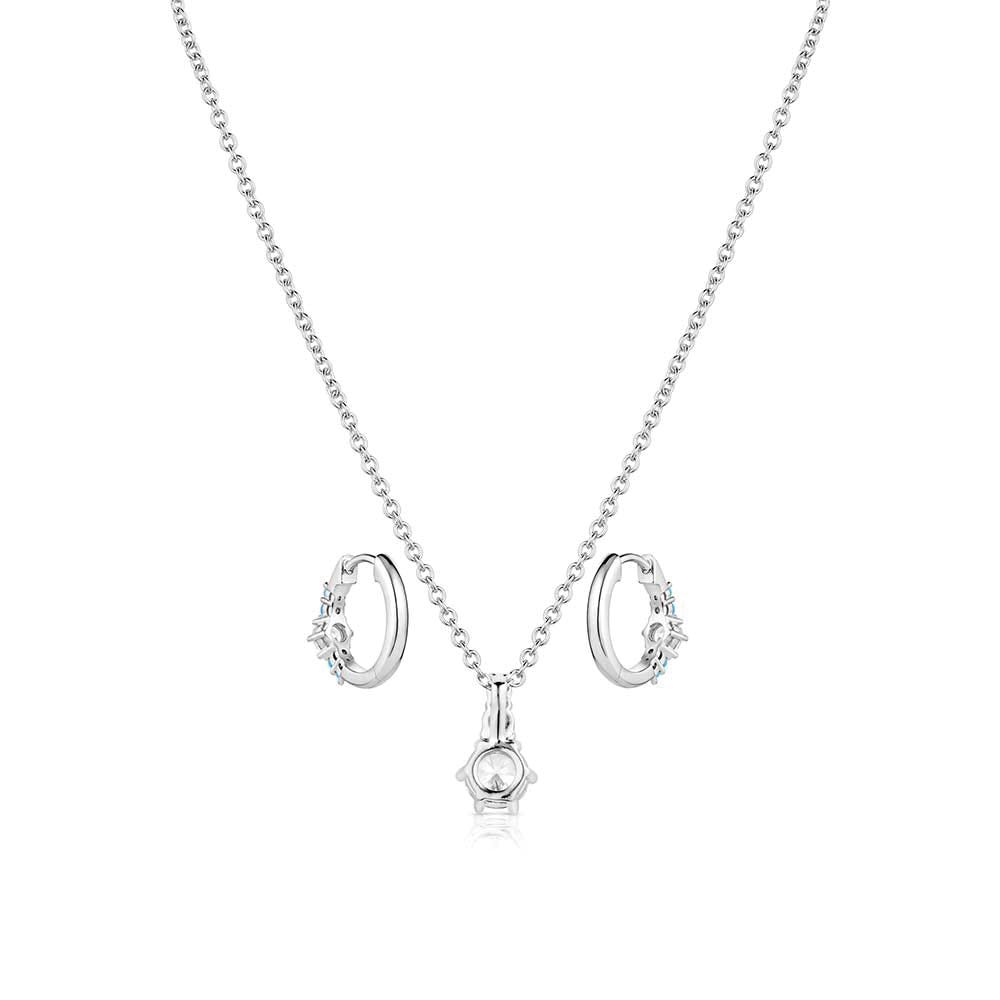 Montana Silversmiths JS6209 Jewelry Set, Hoop, Zirconia Crystal, Light Blue, Brass/Stainless Steel