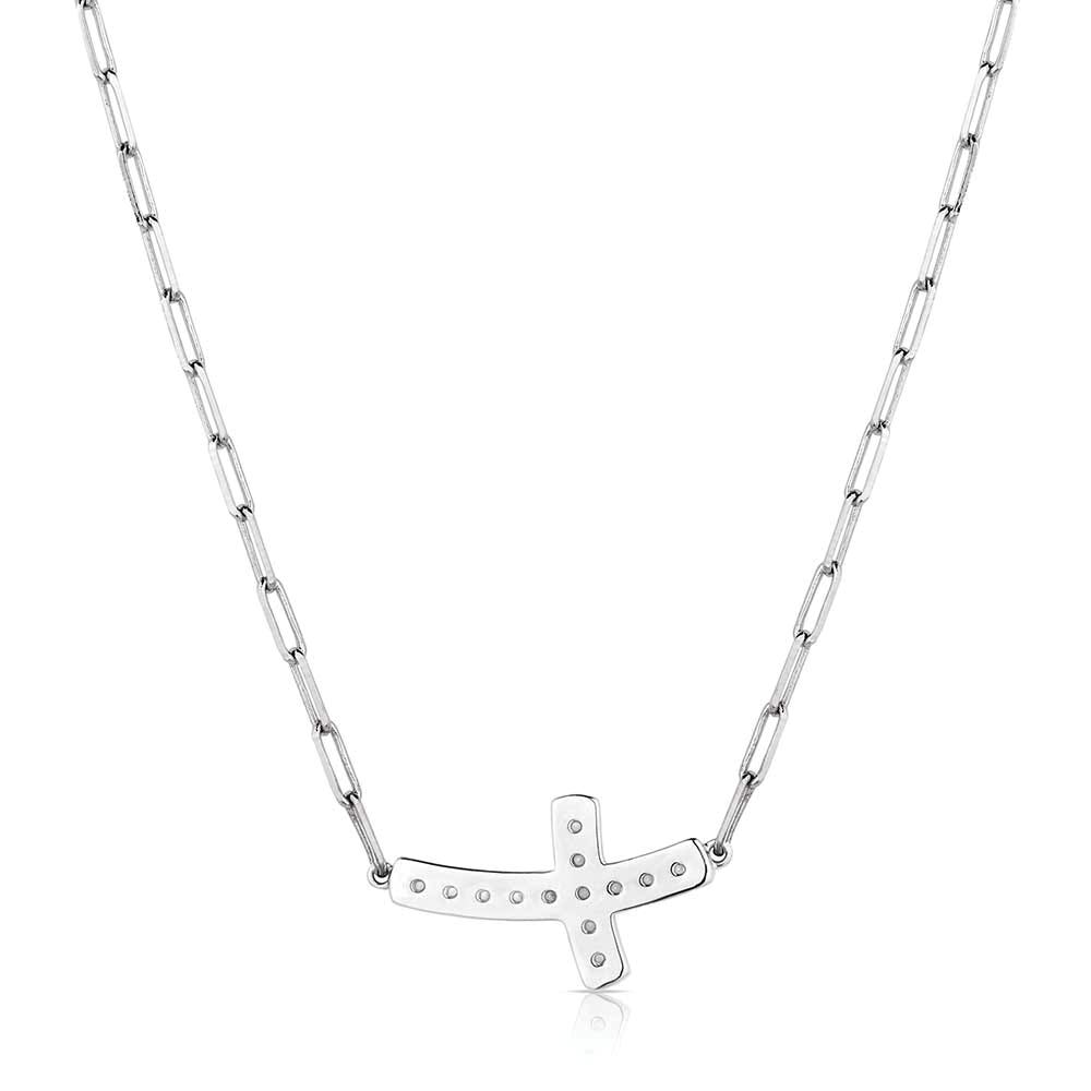 Montana Silversmiths NC6210 Necklace, Women's, Lean on Me Crystal Cross, Cubic Zirconia Crystal, Brass