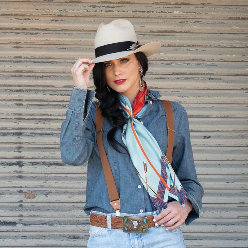 Fringe Scarves Rodeo King Silk Scarf, Multi-Color, L