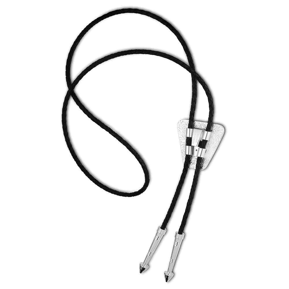 Montana Silversmiths BT6169-384S Bolo Tie, Engraved, Brass/Leather