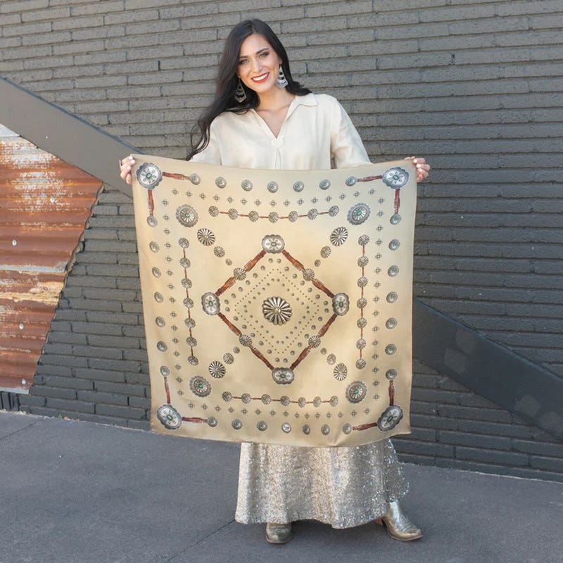 Fringe Scarves Flagstaff Silk Scarf, Antique Tan, L