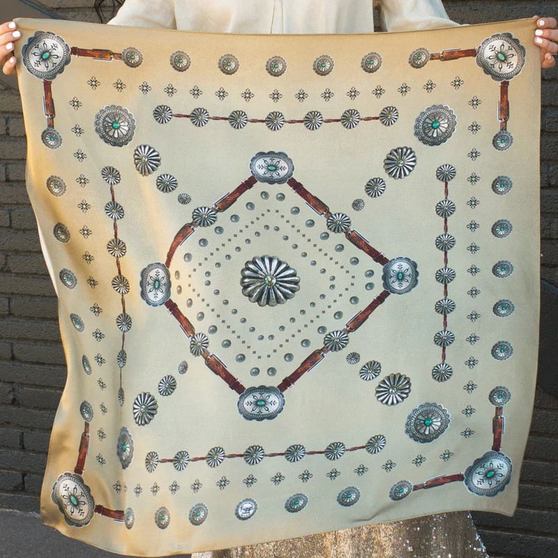 Fringe Scarves Flagstaff Silk Scarf, Antique Tan, L
