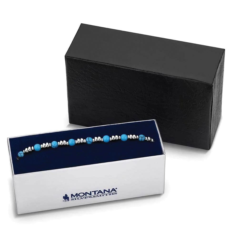 Montana Silversmiths BC6185 Bracelet, Bead, Turquoise, Stainless Steel