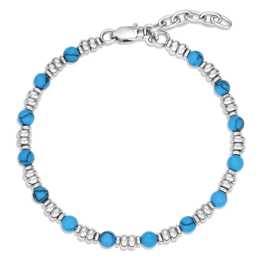 Montana Silversmiths BC6185 Bracelet, Bead, Turquoise, Stainless Steel