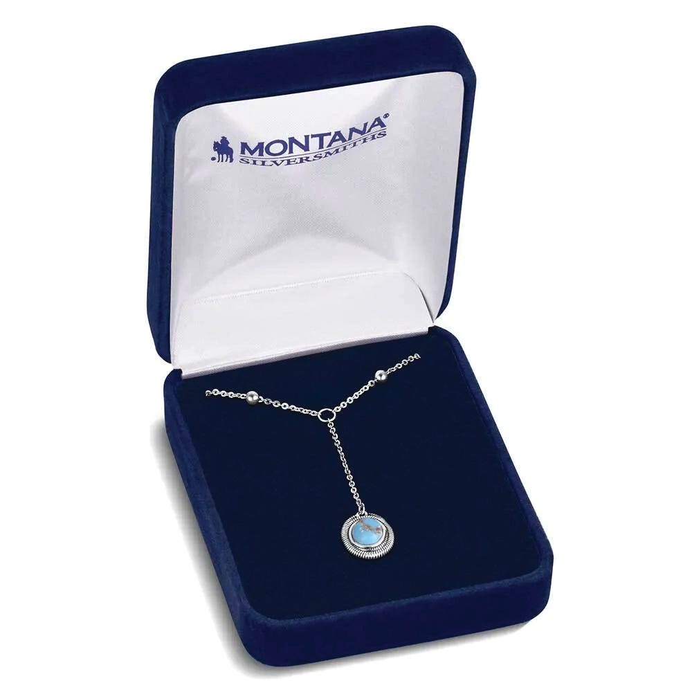 Montana Silversmiths NC6316 Necklace, Etched, Turquoise, Brass