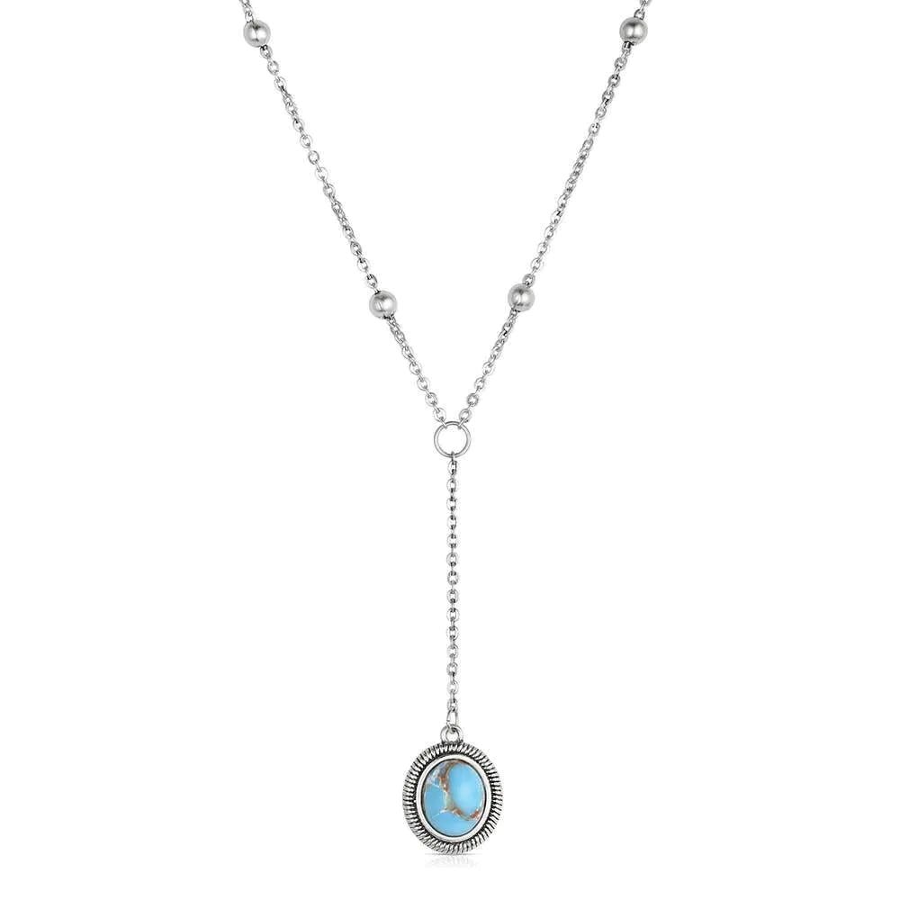 Montana Silversmiths NC6316 Necklace, Etched, Turquoise, Brass