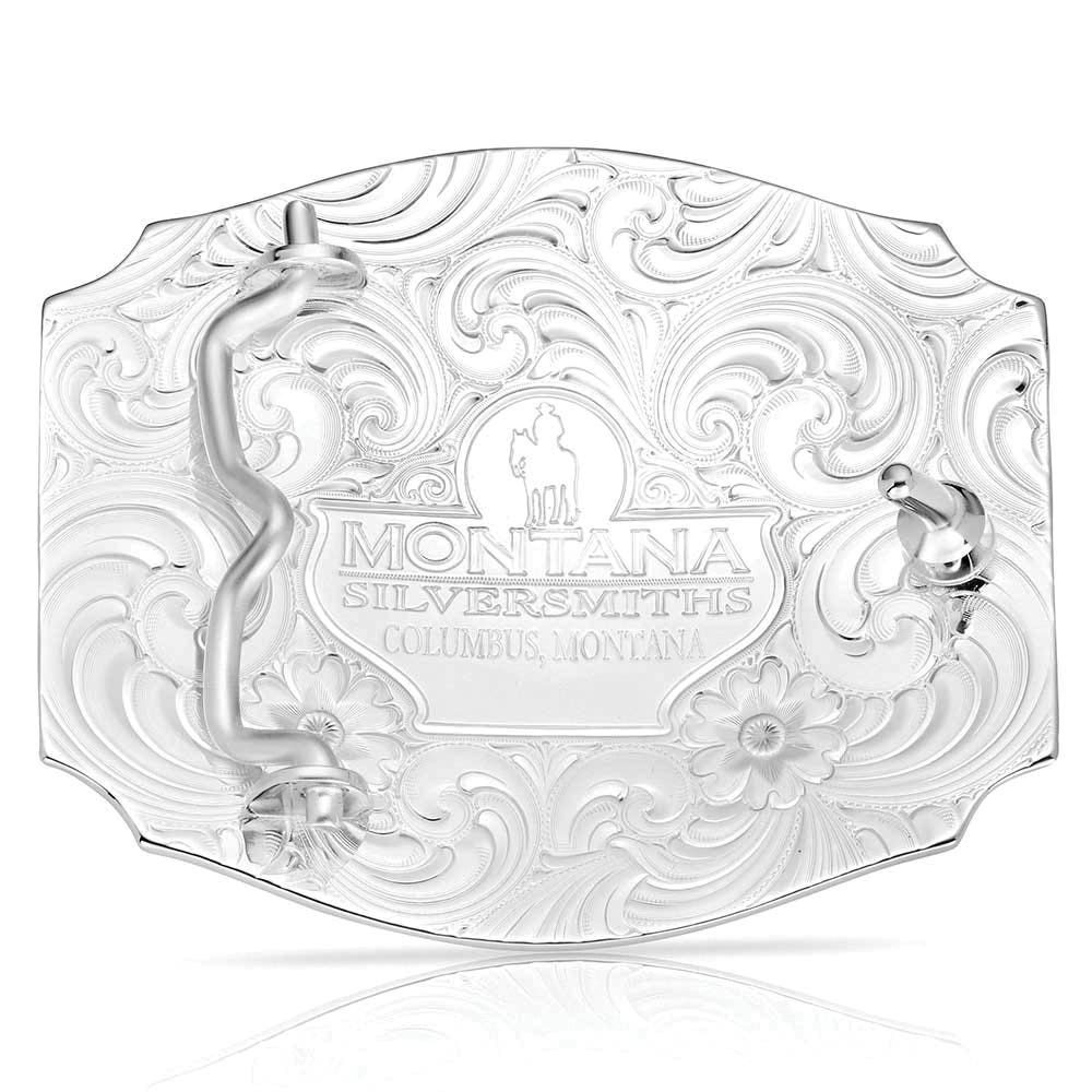 Montana Silversmiths 55710-929M Buckle, Curved Square, The Horseman with Cross, Gold/Silver