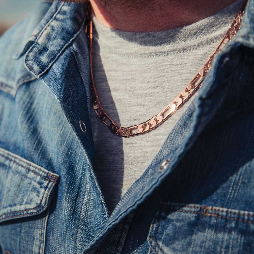 Montana Silversmiths NC6286 Necklace, Rustic Solstice Figaro Chain, Brass