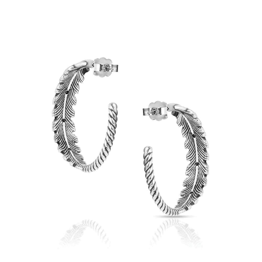 Montana Silversmiths ER6310 Earrings, Hoop, Zirconia Crystal, Brass/Stainless Steel