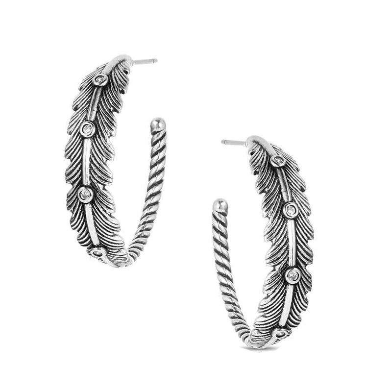 Montana Silversmiths ER6310 Earrings, Hoop, Zirconia Crystal, Brass/Stainless Steel
