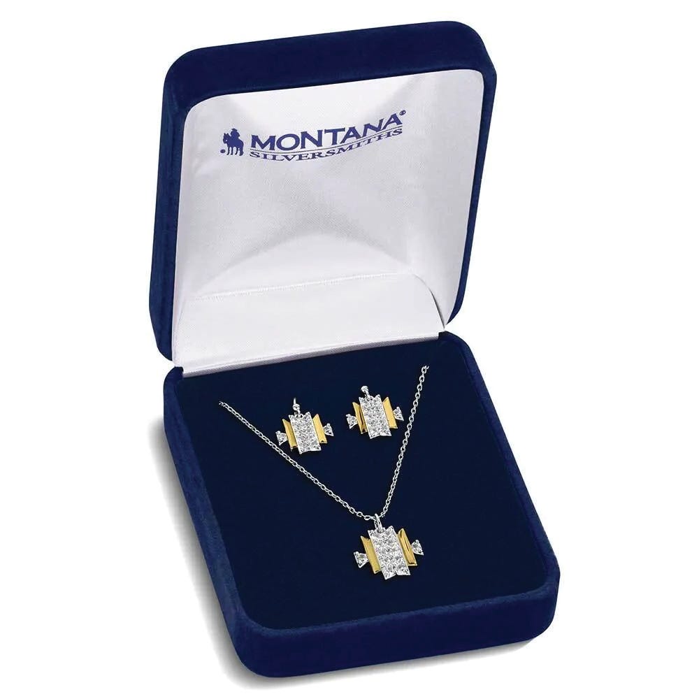 Montana Silversmiths JS6293 Jewelry Set, Women's, Zirconia Crystal, Brass/Stainless Steel