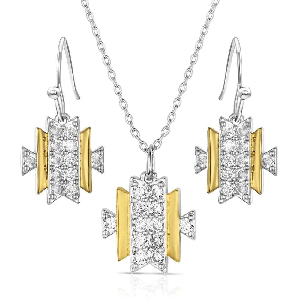 Montana Silversmiths JS6293 Jewelry Set, Women's, Zirconia Crystal, Brass/Stainless Steel